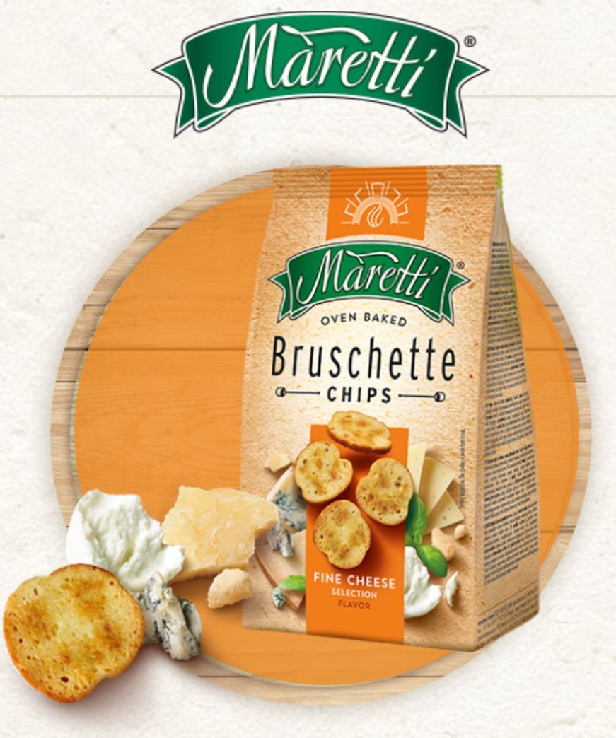 Сухарики пшеничные MARETTI Bruschette со вкусом Сыр, 70г