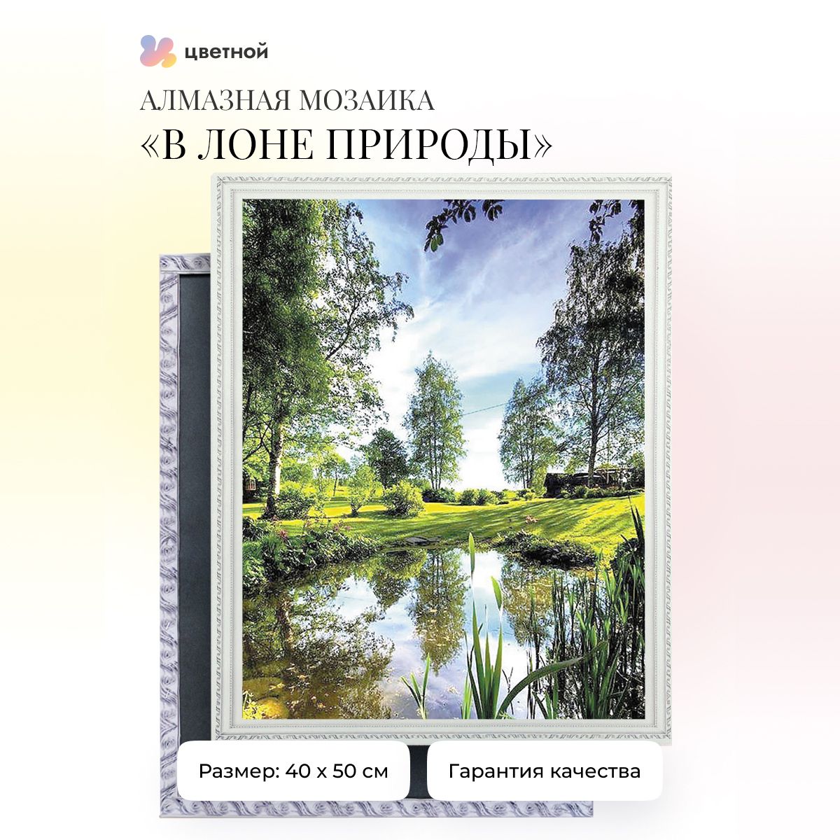 Алмазная мозаика на подрамнике 40х50 см полная выкладка ТМ Цветной