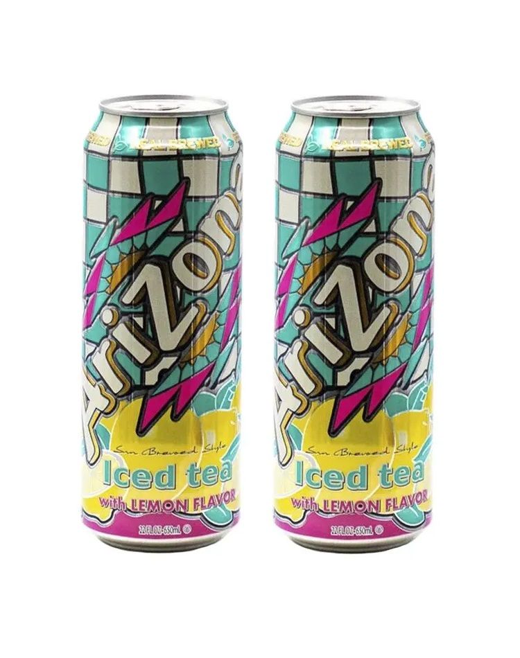 Холодный чай AriZona Iced Tea Lemon черный с лимоном, 650 мл х 2 шт