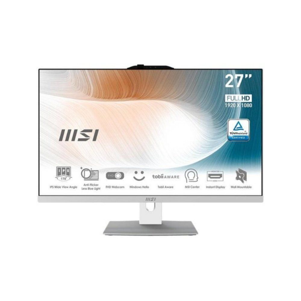 MSI 27" Моноблок Modern AM272P 1M-677XRU (Intel Core 3 100U, RAM 8 ГБ, SSD 512 ГБ, Intel Iris Xe Graphics, , 9S6-AF8232-677, белый, Русская раскладка