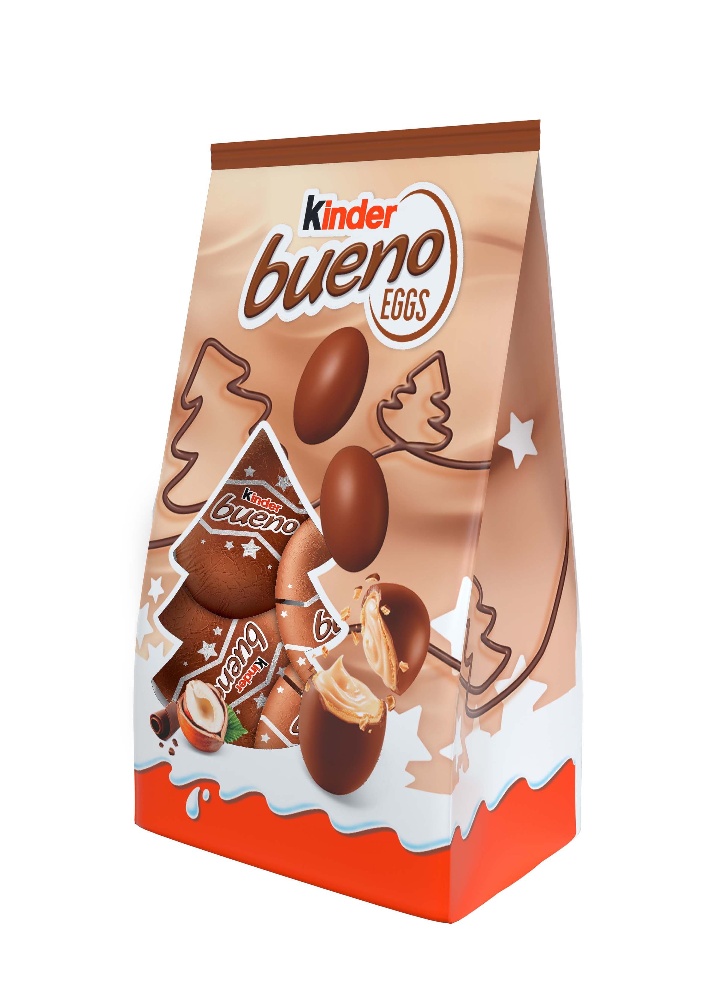 Конфеты Kinder Bueno eggs из молочного шоколада с молочно-ореховой начинкой, 80 г