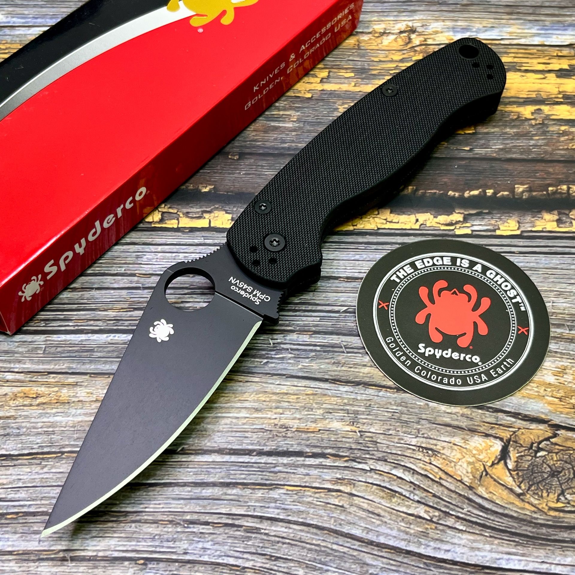 Нож складной Spyderco C81GPBK2 Para-Military 2, S45VN Black Blade