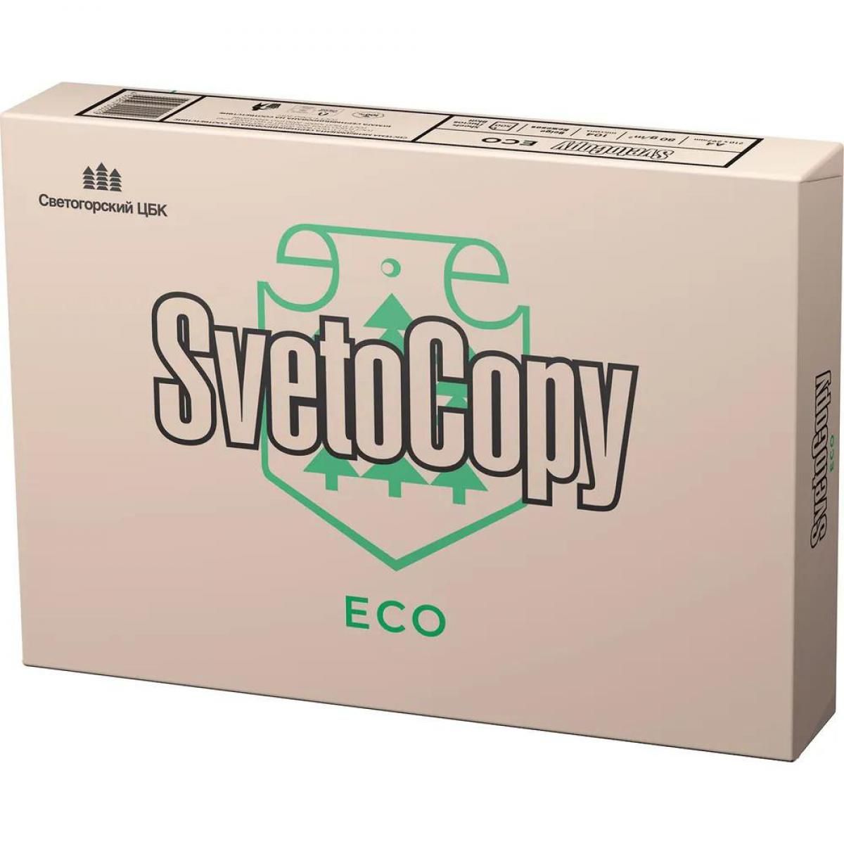 Белая офисная бумага Svetocopy Eco A4. 80г. 210*297мм. 500л/пч