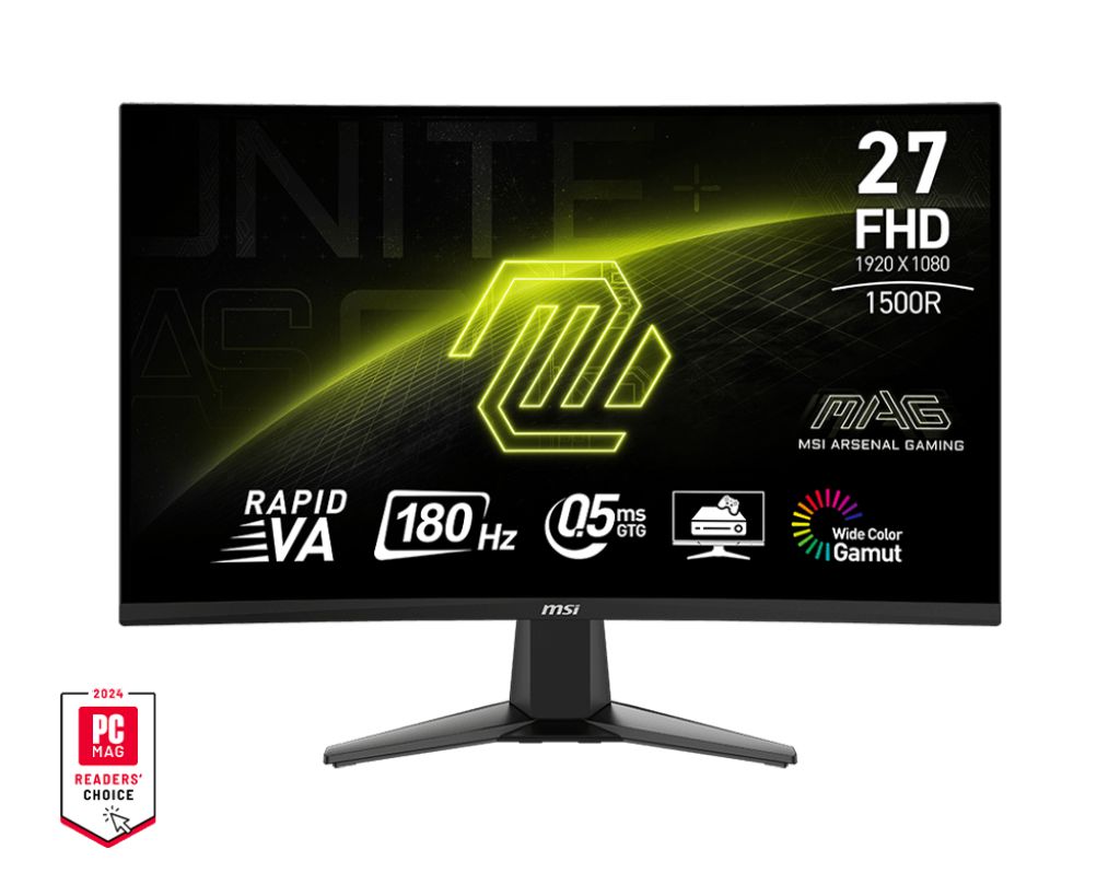 MSI27"МониторМониторMSIMAG27C6F,1920x1080,180Гц,VA,LED,5000:1,300Кд/м²,черный,черный