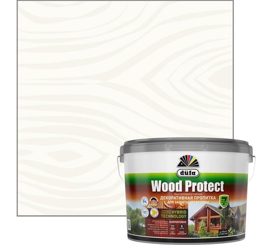 Пропитка для защиты древесины Dufa Wood Protect белый 2,5 л МП000015749