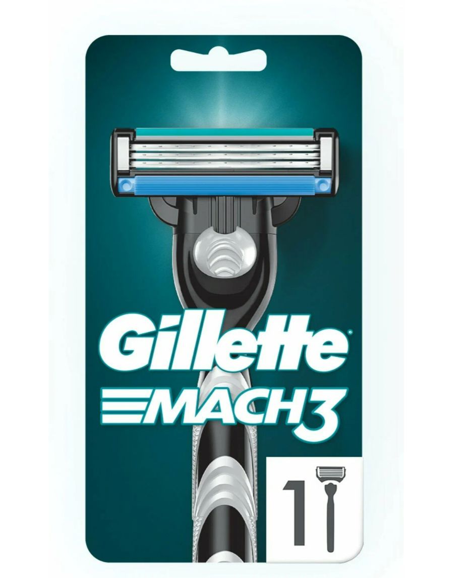 Gillette Mach3 мужская бритва, 1 кассета, с 3 лезвиями, прочнее, чем сталь, для точного бритья