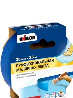 Малярная лента Unibob Малярный скотч 25 мм 25 м 1шт