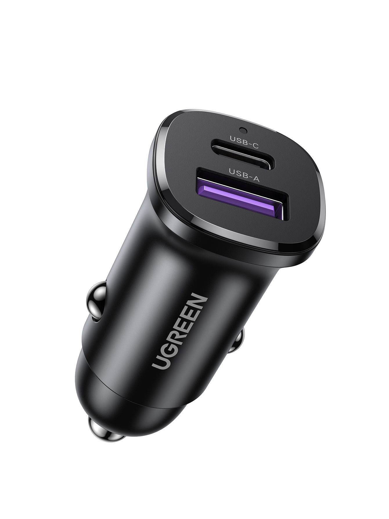 Автомобильное зарядное устройство UGREEN EC305 (25845) USB-C PD+USB-A QC 30W Fast Car Charger с чехлом. Цвет: черный