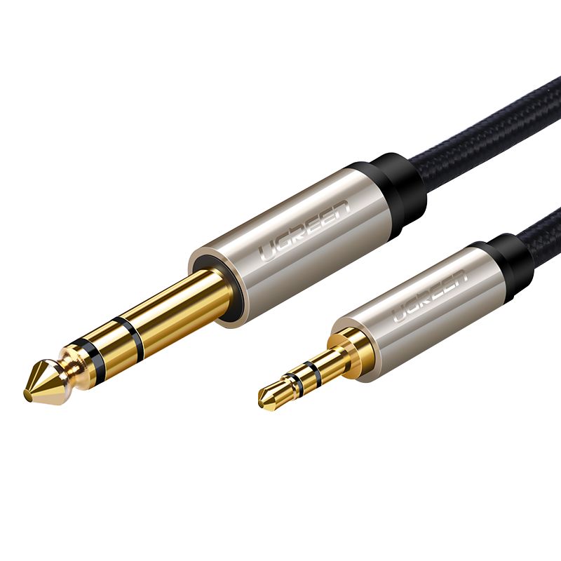 Кабель UGREEN AV127 (10629) 3.5mm to 6.35mm TRS Stereo Audio Cable. Длина: 3 м. Цвет: серый