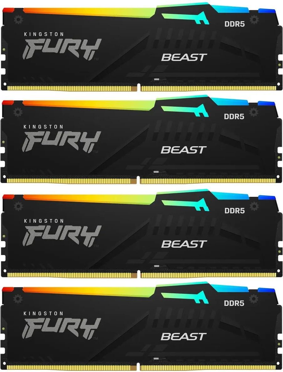 Kingston Fury Оперативная память Fury Beast DDR5 6000 МГц 4x16 ГБ (KF560C40BWAK4-64)