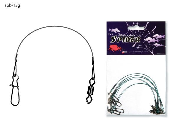 Поводок Spider 7х7 SPB-13G 10кг 15см green