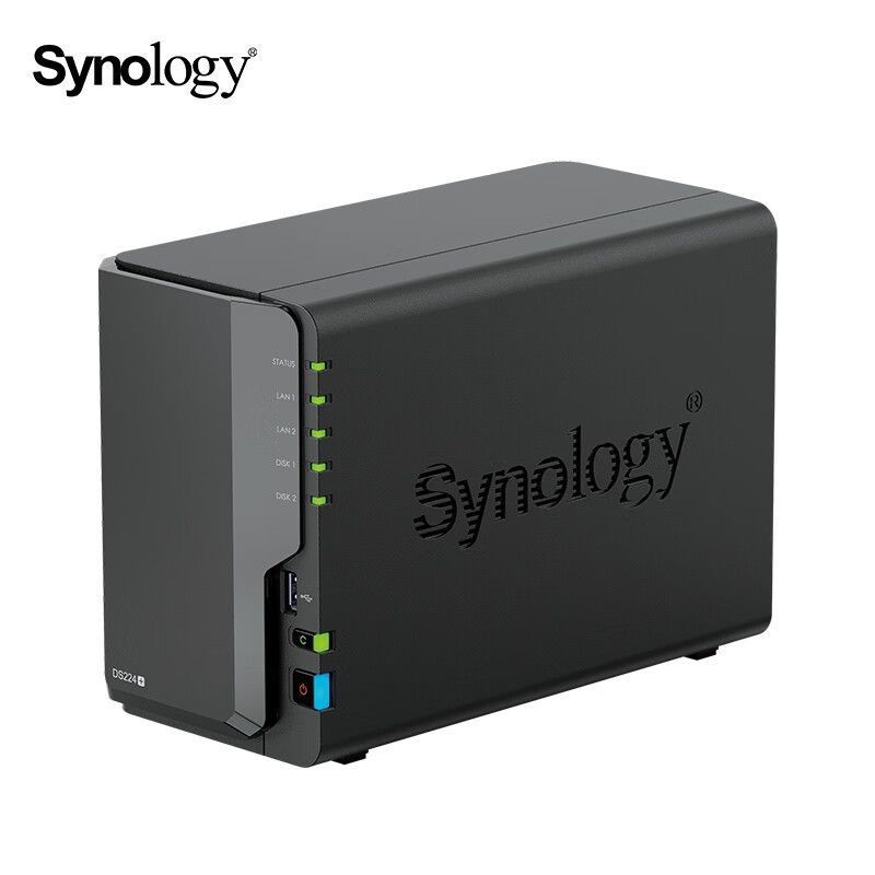 SYNOLOGYКомпьютерныйкорпусDS224+,черно-серый(СетевоехранилищеSynologyNASDS224+на2диска(бездисков))