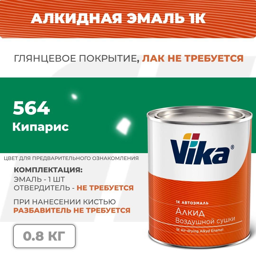 Алкиднаяэмаль,564кипарис,Vika(Vika-60)глянцевая1К,0.8кг