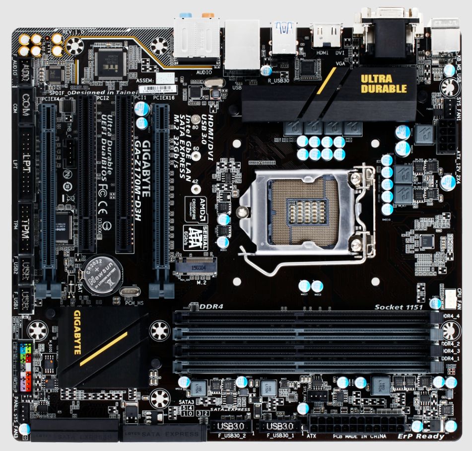 Gigabyte Материнская плата GA-Z170M-D3H