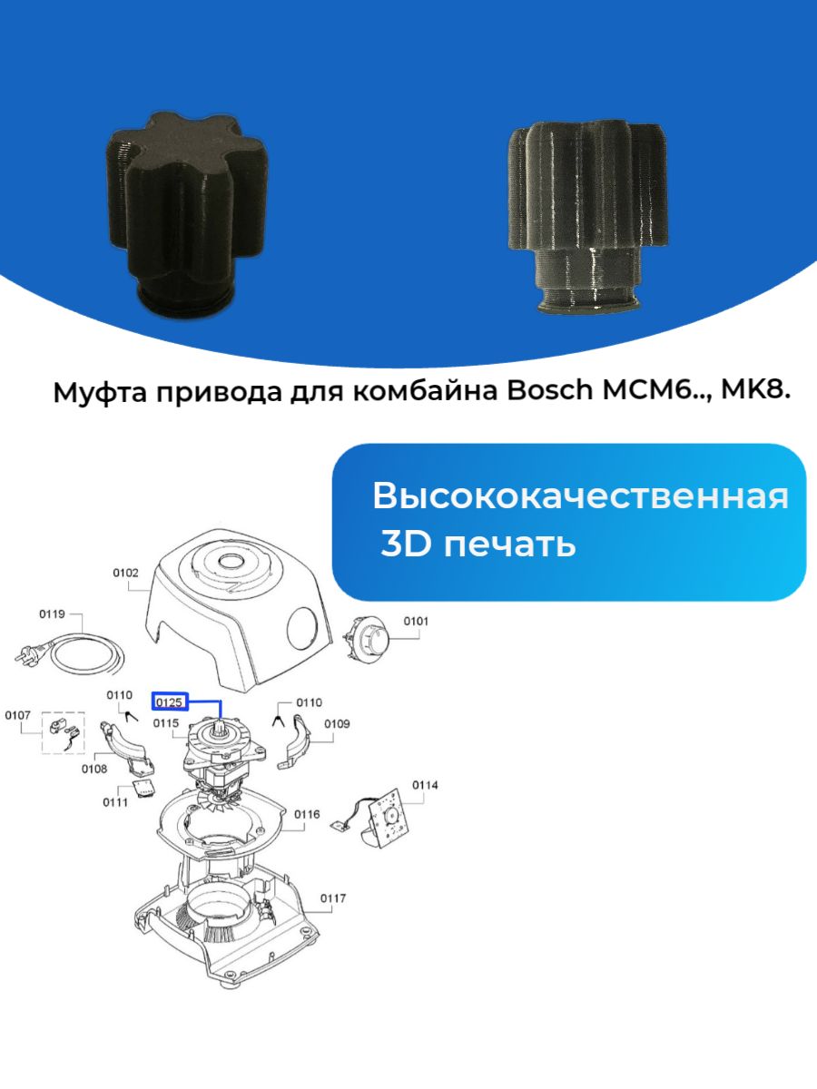 МуфтаприводадлякомбайнаBoschMCM6..,MK8..