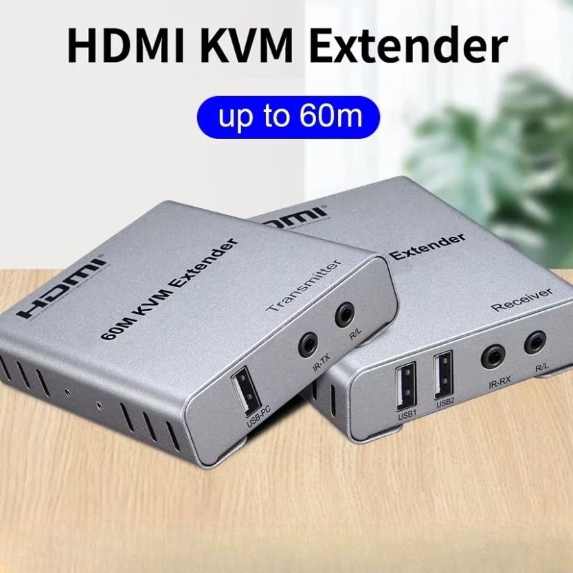 HDMI-удлинитель по витой паре KVM HDMI+USB на 60м cat5e/6