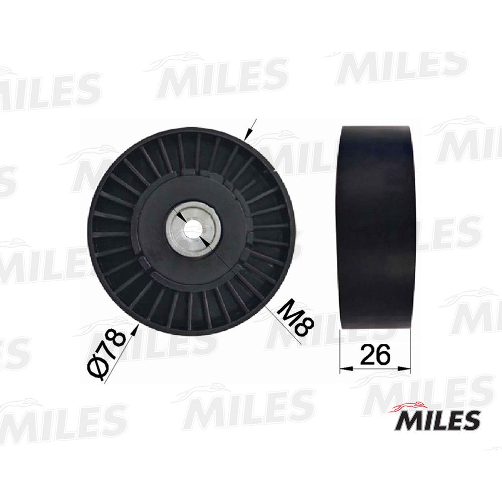 Ролик натяжителя MILES AG03115 VAG 1.6-2.5D -02 MILES AG03115, oem 1051901