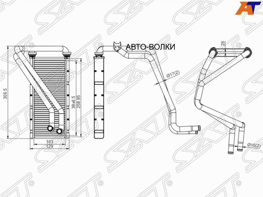 Радиатор отопителя салона SUBARU FORESTERLEGACYIMPREZA 0308 SAT STSB663950