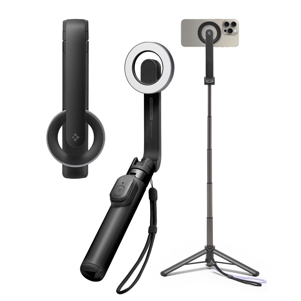 Селфи палка Spigen для смартфона (AMP07656) MagSafe Tripod Selfie Stick / Спиген Селфи палка для смартфона Черный