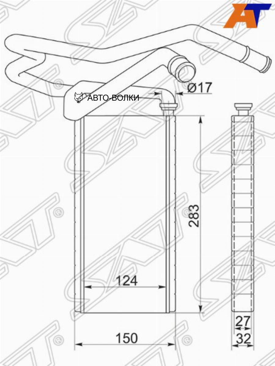 SAT Радиатор отопителя салона TOYOTA LAND CRUISER PRADO 120; SURF 215 02-09