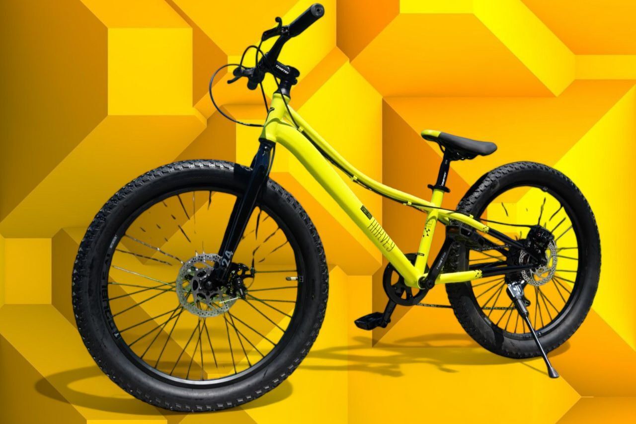 Велосипед полуфэтбайк FATBIKE Timetry TT274 /7s 24" Рама 12" Детский Подростковый, желтый