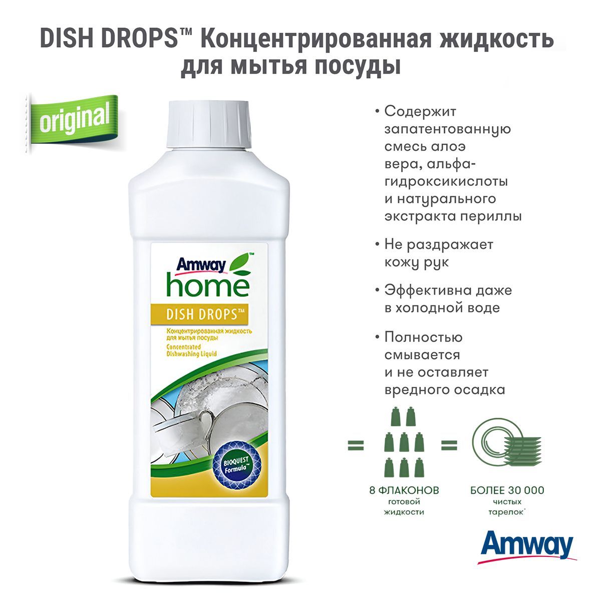 DISH DROPS Концентрированная жидкость для мытья посуды