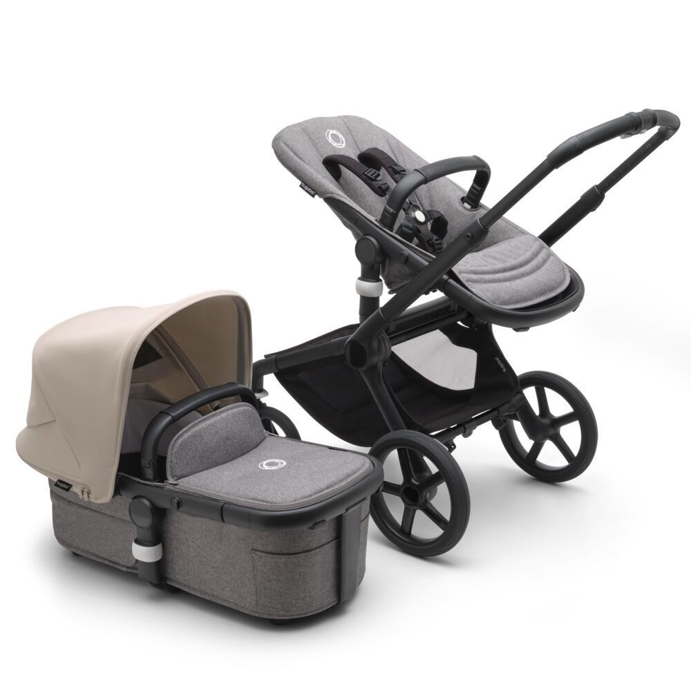 Коляска 2в1 Bugaboo Fox 5 Black/Grey Melange