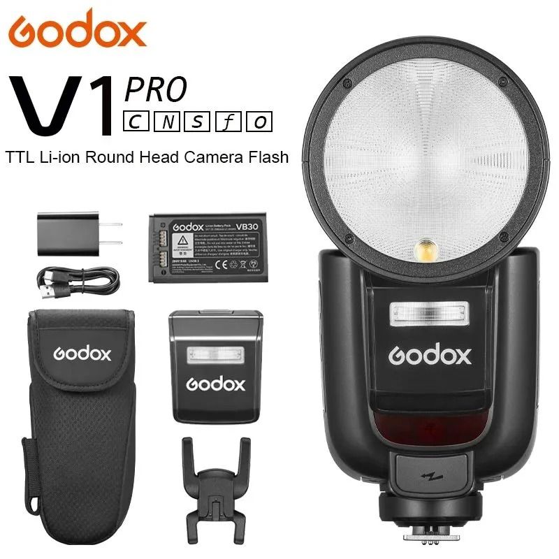 Godox V1 Pro, TTL Литий-ионная вспышка с круглой головкой для беспроводной передачи данных для Canon Nikon Sony Fuji Olympus