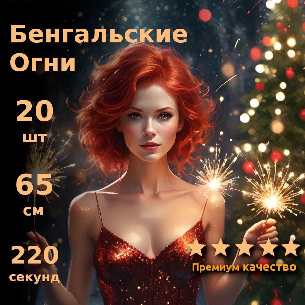 SLK Fireworks Бенгальский огонь , длина68 см, 20 шт.