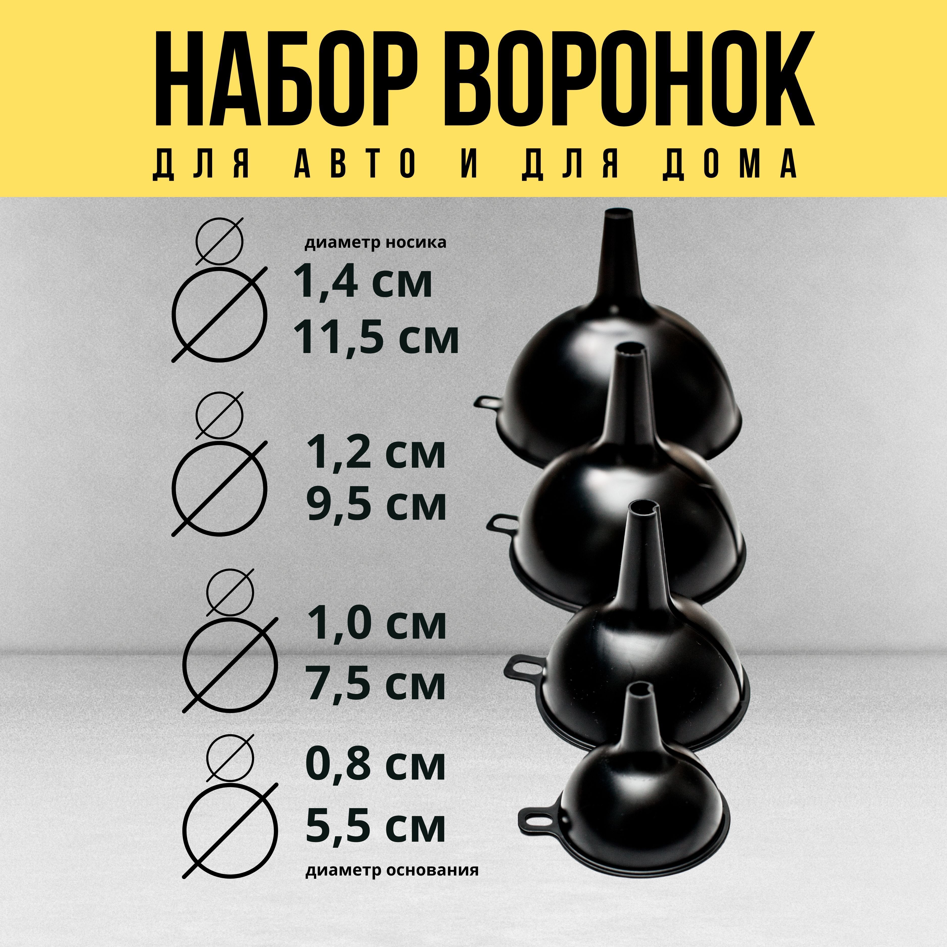 Набор воронок для авто, 4 штуки