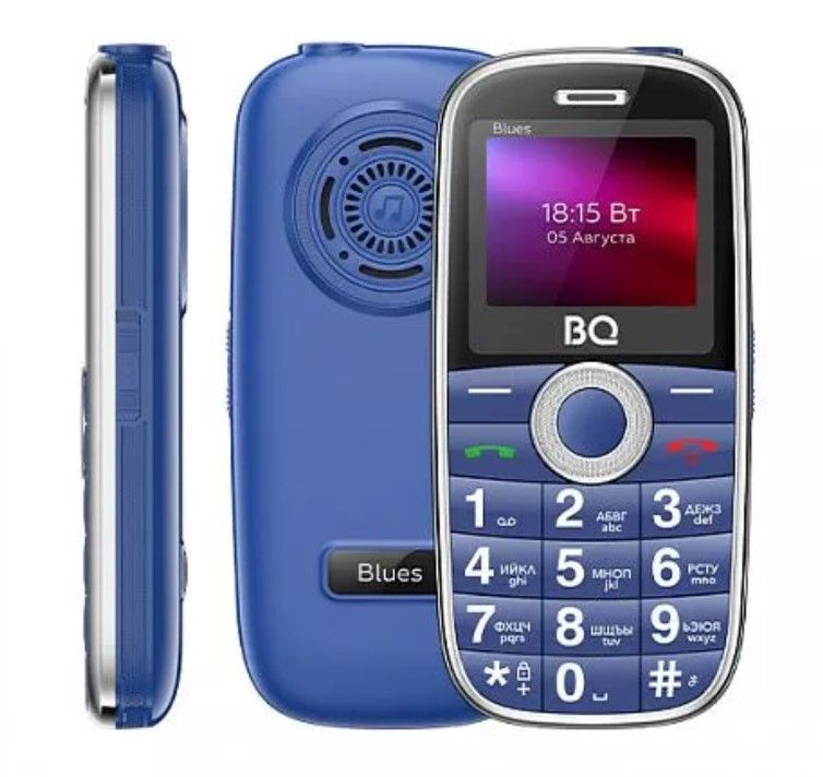 Мобильный телефон BQ 1867 Blues Blue, 2 mini-SIM, аккумулятор 1500 мАч, фонарик