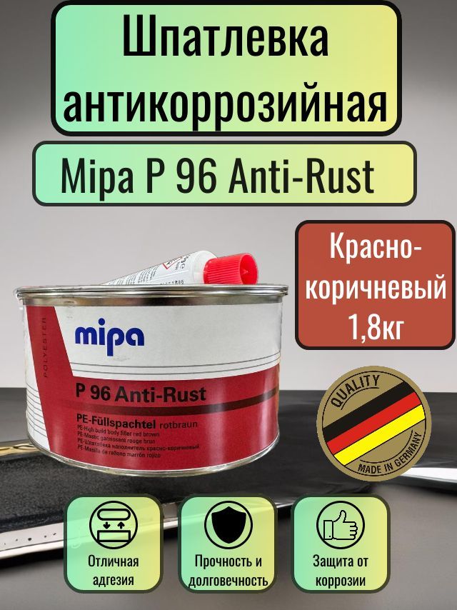 ШпатлевкаантикоррозийнаяMipaP96Anti-Rust2кг