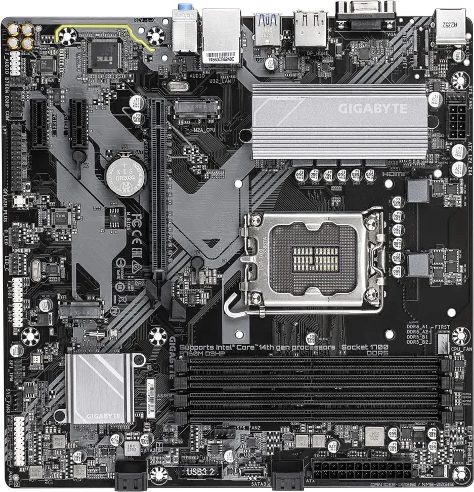 Материнская плата Gigabyte B760M D3HP, LGA 1700, Intel B760, mATX, Ret