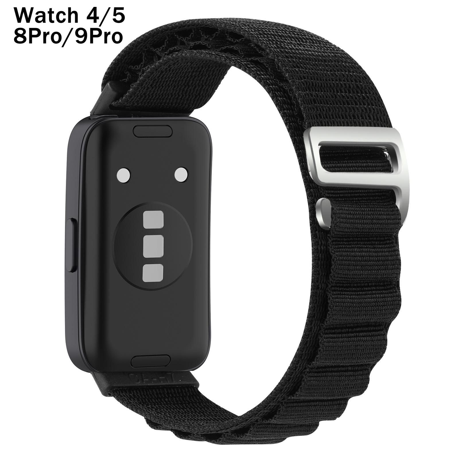 ТканевыйремешокальпийскаяпетлядляфитнесбраслетаXiaomiBand8Pro9ProWatch4иWatch5(МиБэнд89Про)черный