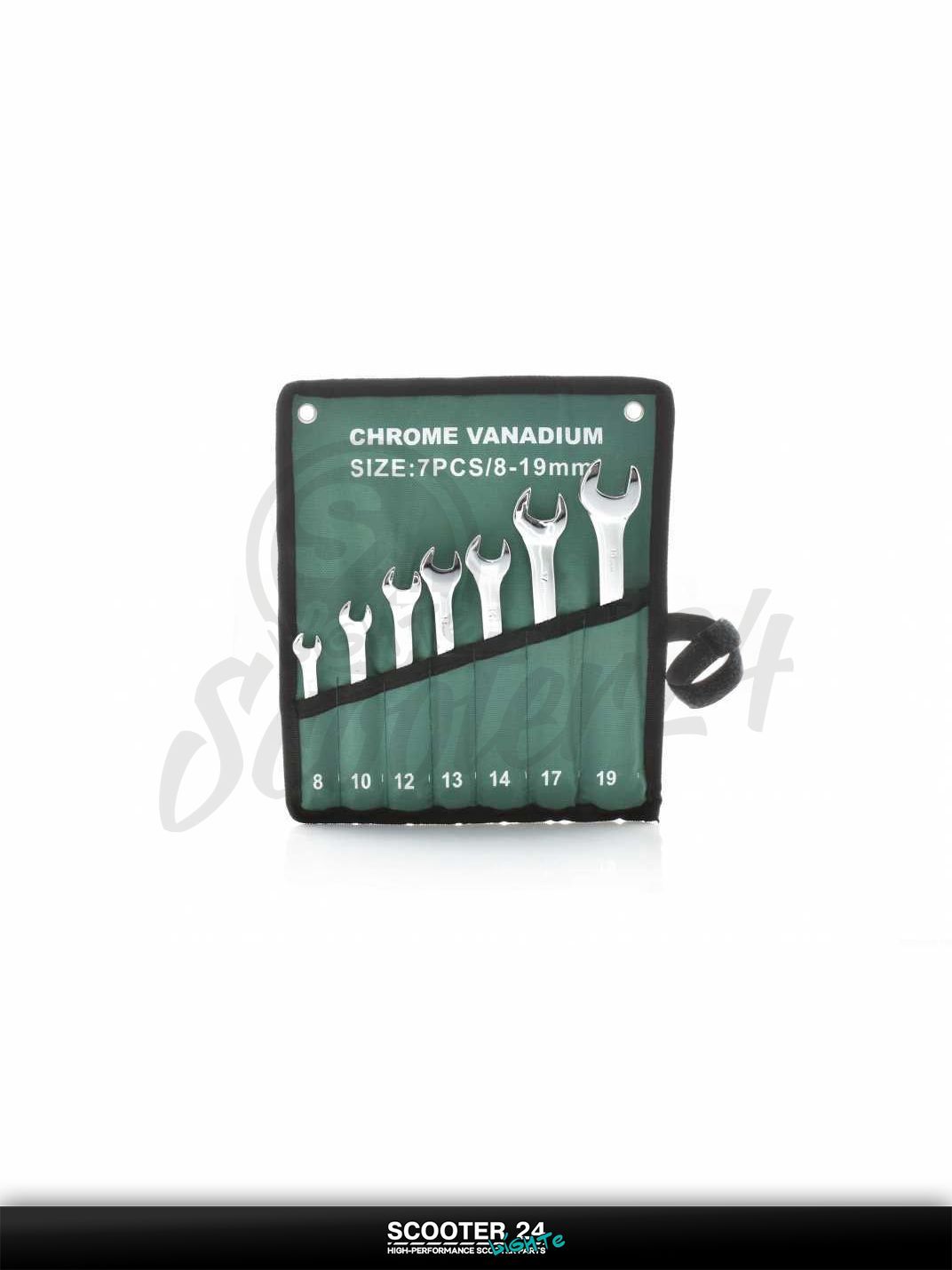 Набор инструментов 7 предметов, рожковые ключи 8-19 мм на мотоцикл / мопед и скутер / для мототехники