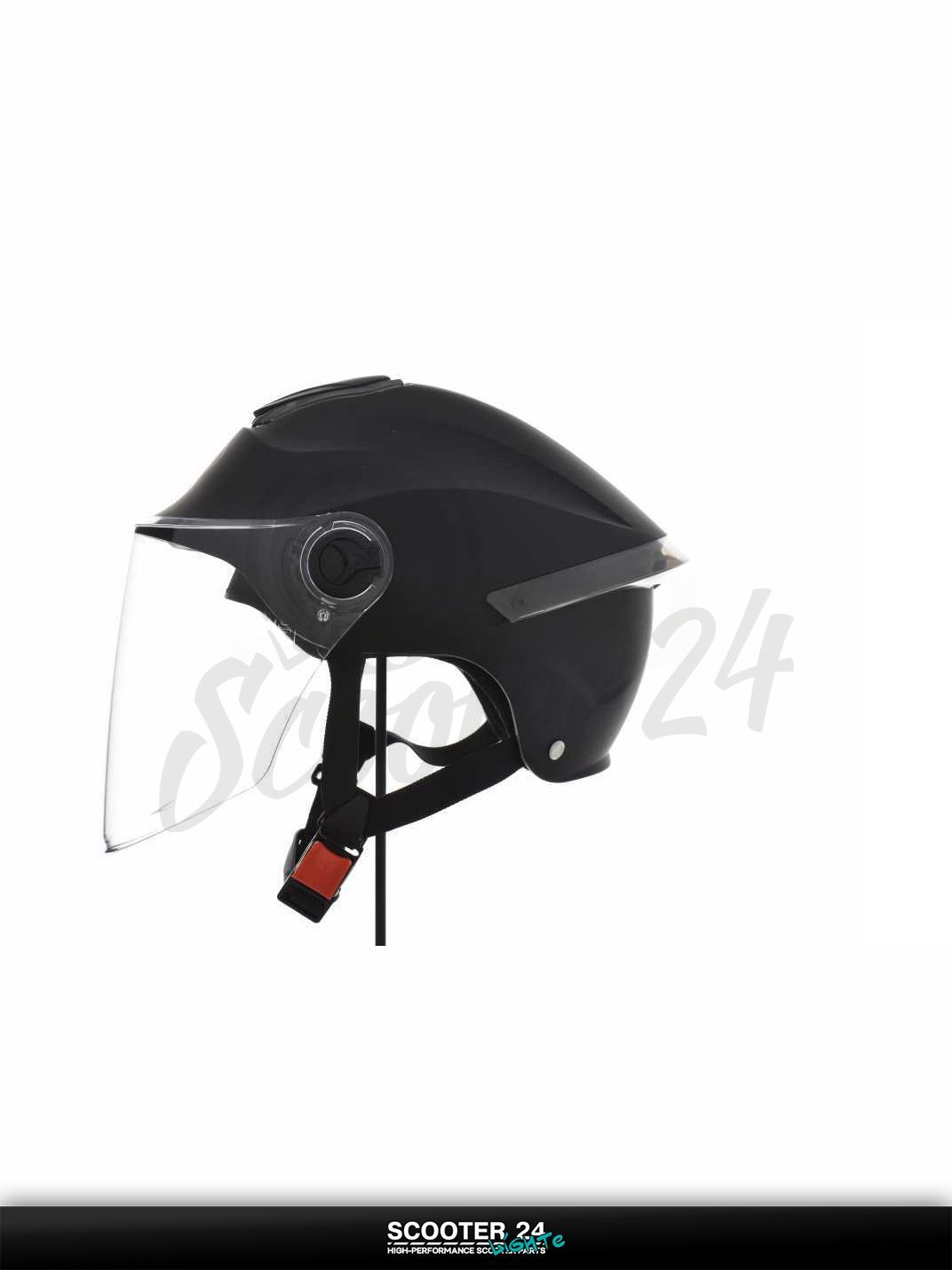 Мотошлем открытый ( вело/самокат) "DAVID" (#S307, черный матовый, регулятор размера, ABS) на мотоцикл / мопед и скутер