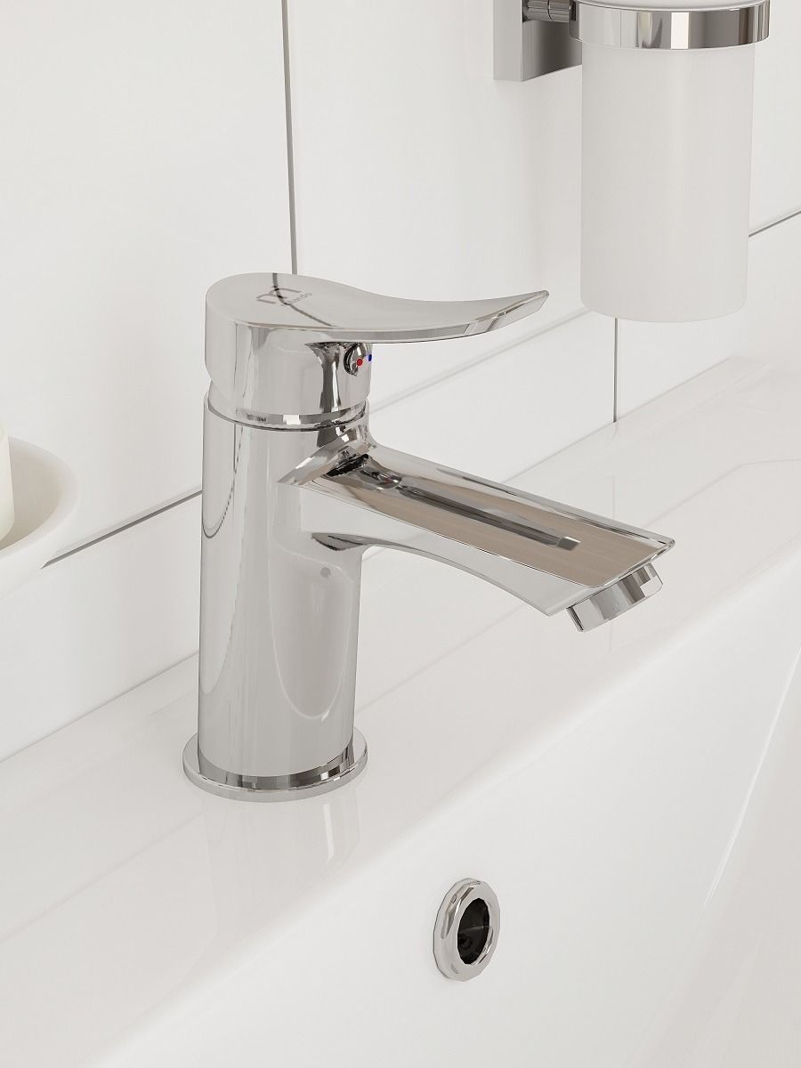 Фото товара на маркетплейсе ozon Смеситель для раковины Milardo, латунь, хром, Amplex, AMPSB00M01