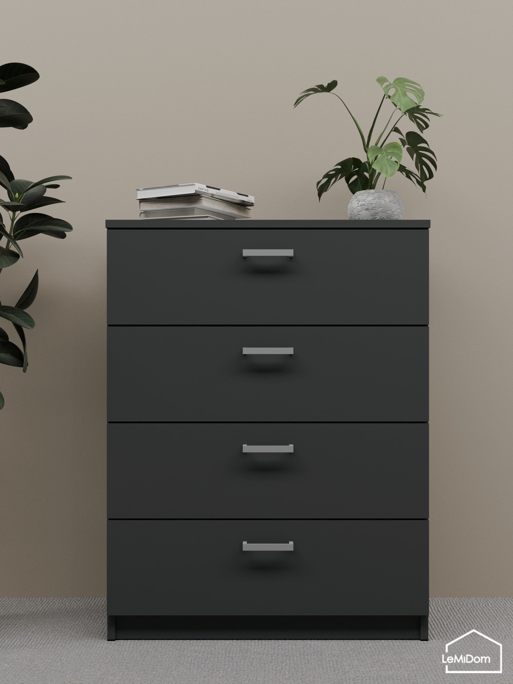 КомодсящикамиANNAK21687,4х67х36см/Графит