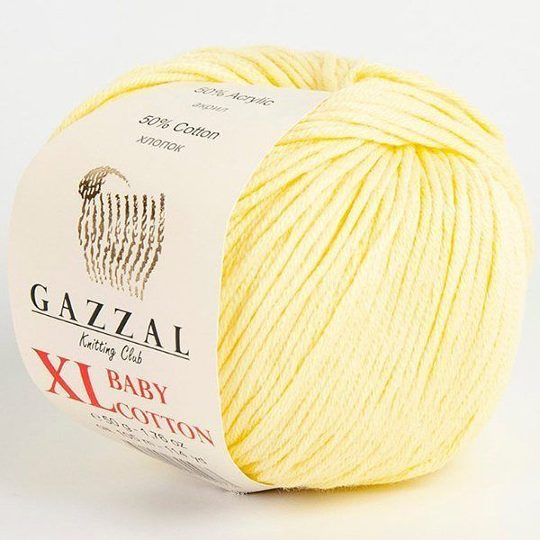 Пряжа Gazzal BABY COTTON XL 3413 св.желтый (10 мотков) #1