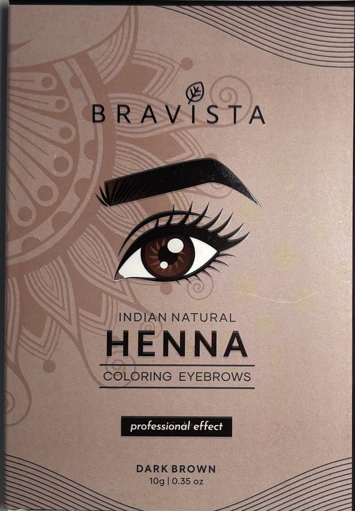 Indian natural HENNA, coloring eyebrows, DARK BROWN, Bravista ...