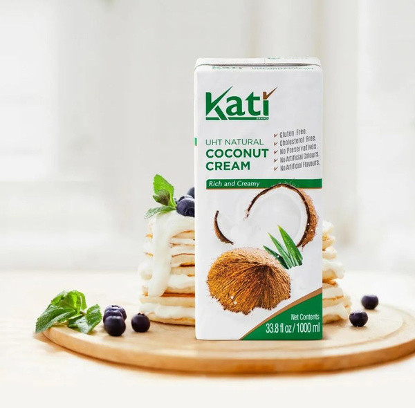 Кокосовые сливки Kati жирность 24%, 1000мл из натуральной мякоти ...