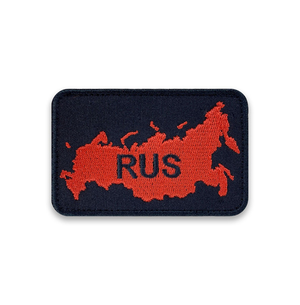 Нашивка, Патч, Шеврон на липучке "Россия" карта России (RUS) красная на ...
