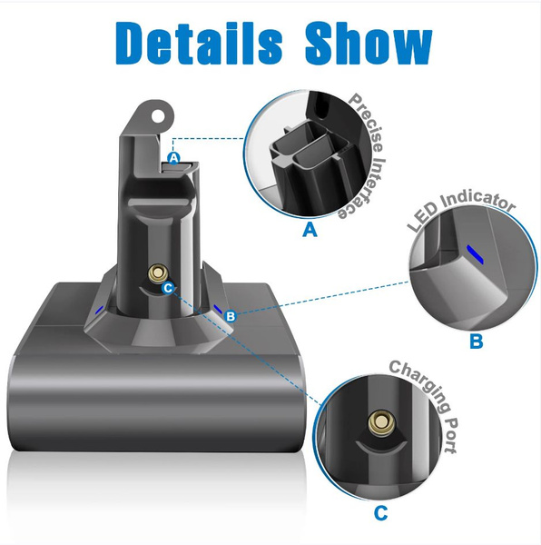 Аккумулятор для пылесоса Dyson V6, DC62, SV03, SV09, DC58 21.6V ...