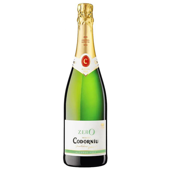 Безалкогольное вино игристое белое сухое Cava Codorniu Zero White ...