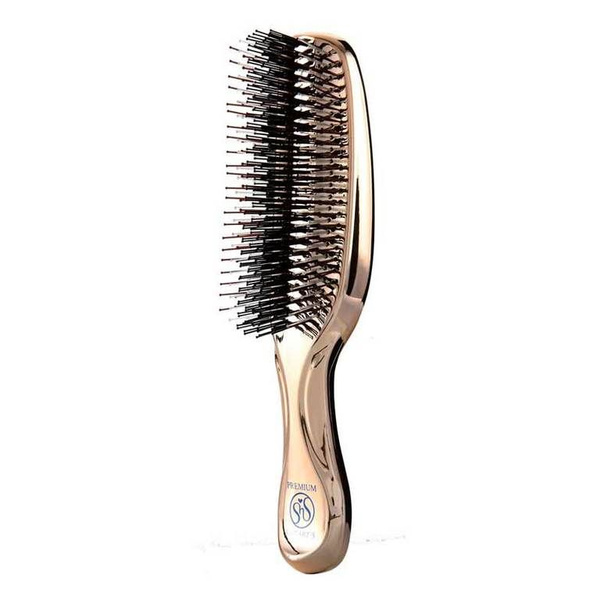 Brosse Massage Cuir Chevelu Scalp Brush - Or Longue - Résine ABS - Neuf - S Heart S