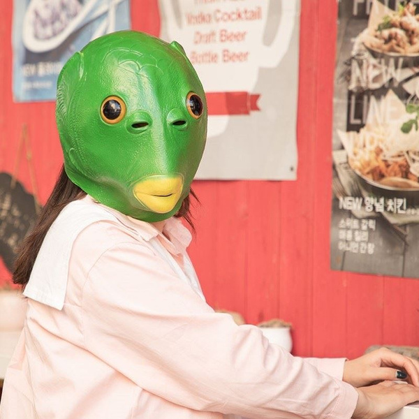 Маска монстра с рыбьей головой и капюшоном из лягушки - купить по ...