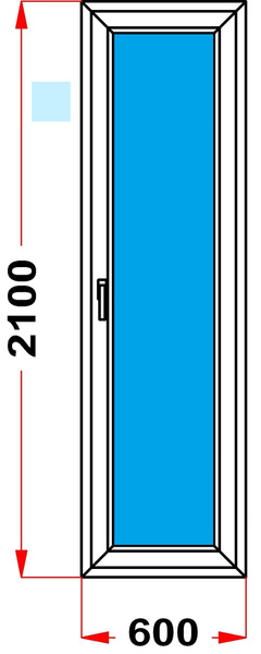 Балконная дверь 60 мм (2100 x 600) 46, с поворотной створкой ...