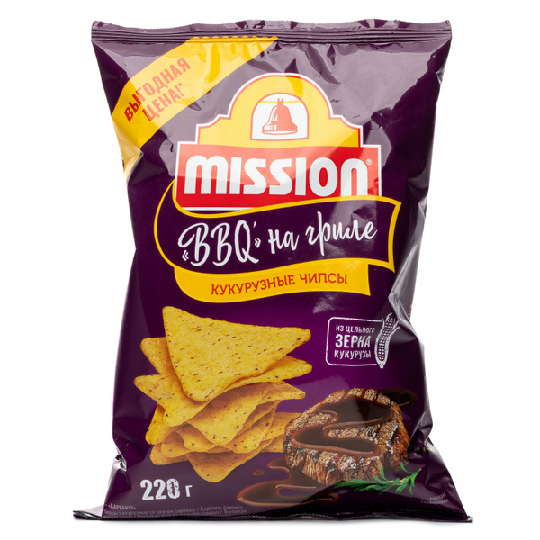 Чипсы кукурузные MISSION вкусом барбекю, 220 г - купить с доставкой по ...