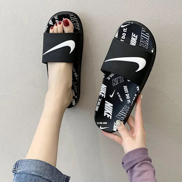 Тапочки Мужской Nike, размер 42 черный графит Толстая подошва Без ...