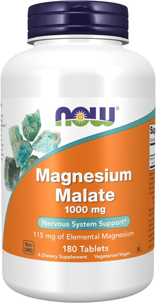 Магний малат Нау, Magnesium Malate Now, 180 таблеток - купить с ...